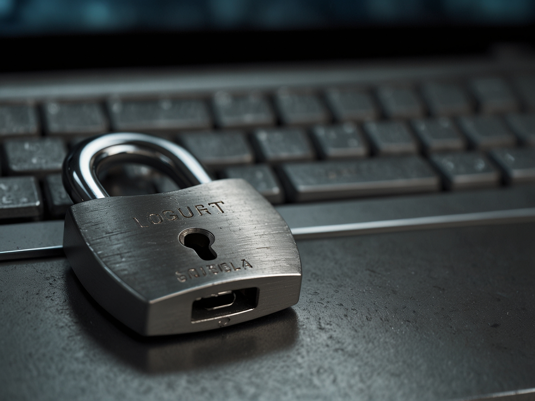 Login security banner with padlock