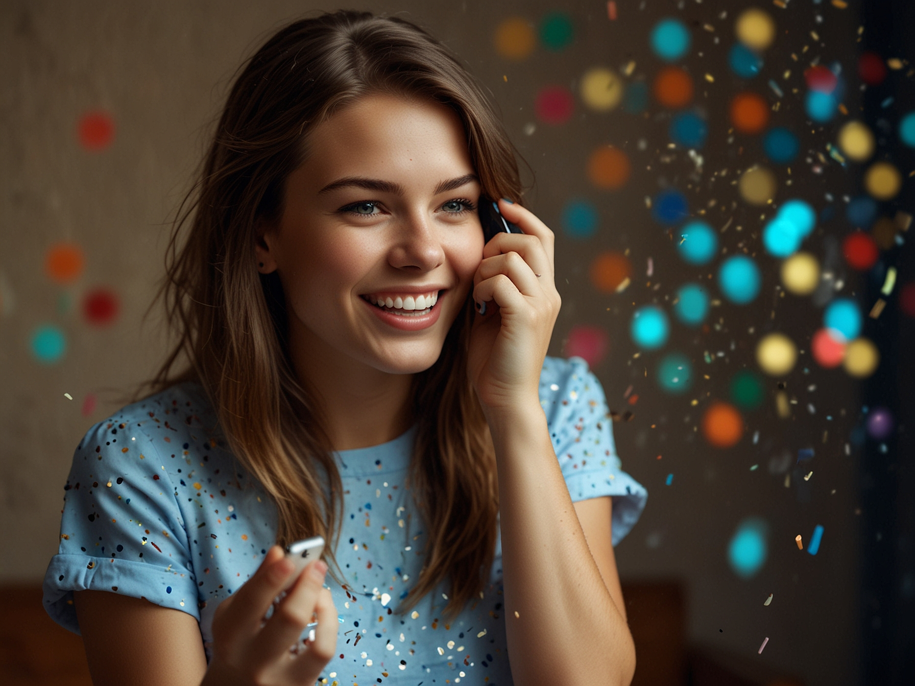 Sign up CTA with smartphone and confetti